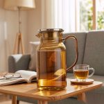 BY-9198C unbreakable PC full-handle water pitcher (tea) - in use for afternoon tea