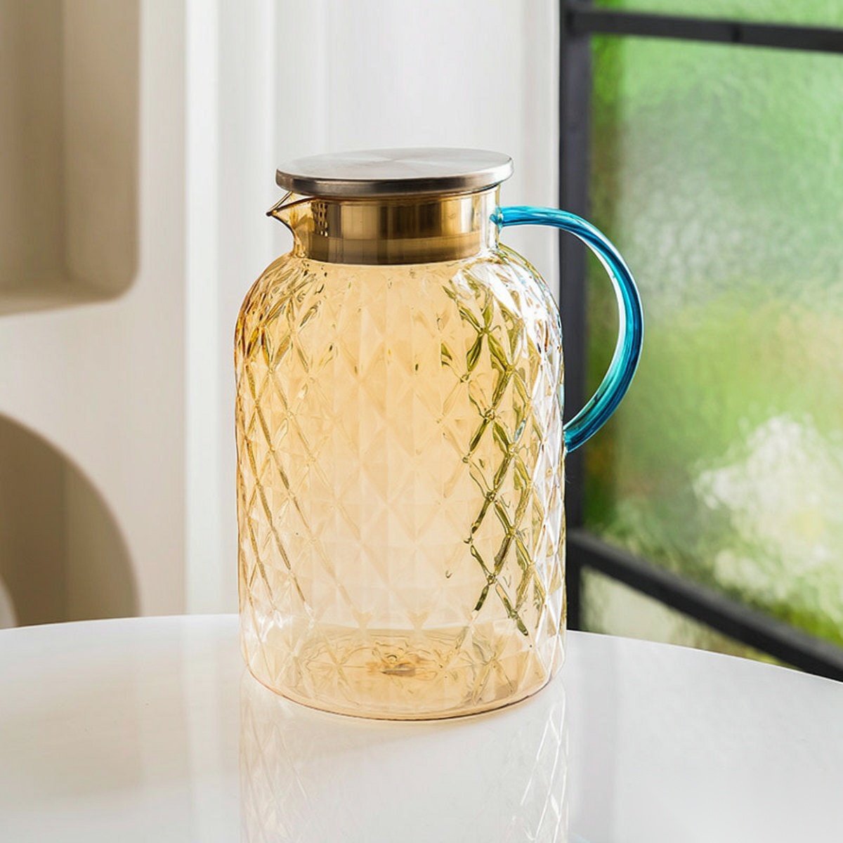 BY-9199A unbreakable PC full-handle water pitcher (tea) - in use for afternoon tea