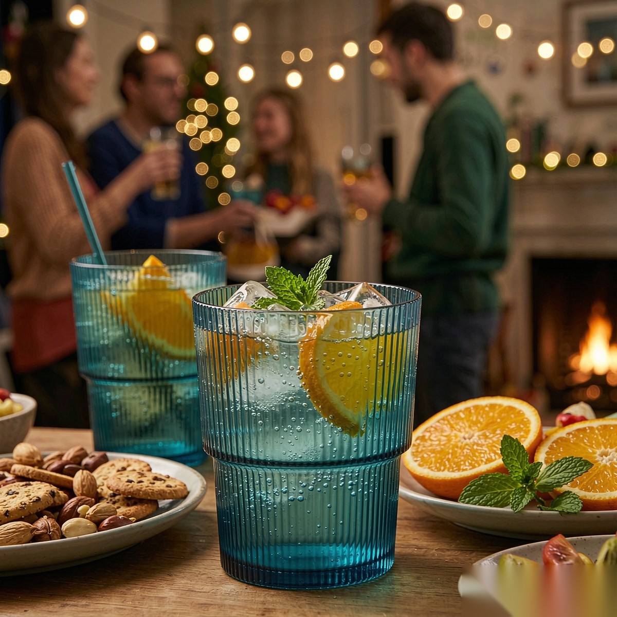 detail 06 by 8020b elsjoy acrylic bamboo ribbed tumbler cup 450ml blue std friends gathering scene