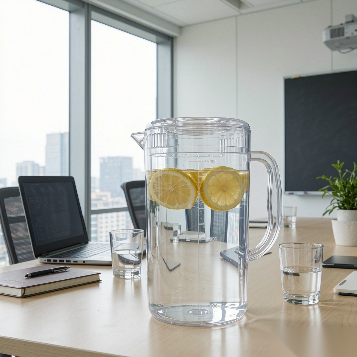 BY-8553C unbreakable PC full-handle water pitcher - in an office meeting room