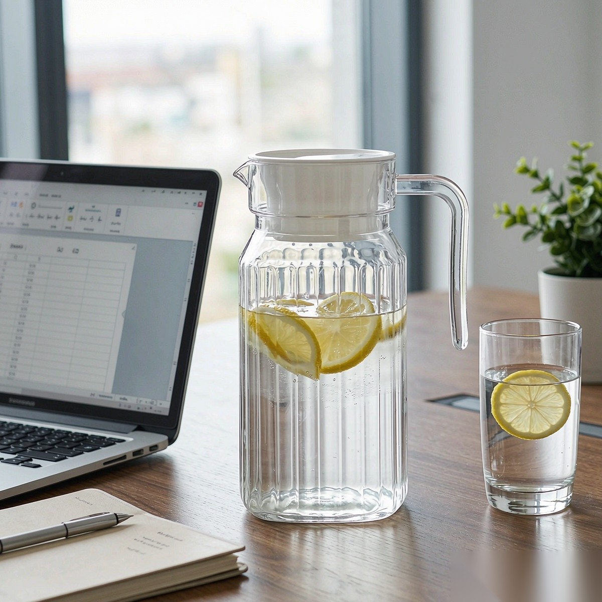 BY-9141D unbreakable PC water pitcher - in an office meeting room