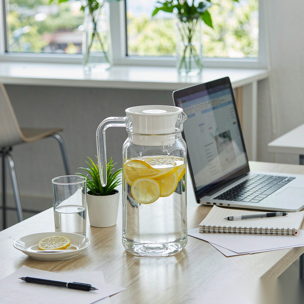 BY-9144D unbreakable PC water pitcher - in an office meeting room