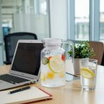 BY-9145D unbreakable PC water pitcher - in an office meeting room