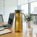 BY-9160C unbreakable PC stainless steel handle water pitcher (tea) - in an office meeting room