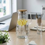 BY-9192A unbreakable PC full-handle water pitcher (wood) - in an office meeting room