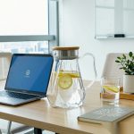 BY-9192C unbreakable PC full-handle water pitcher (wood) - in an office meeting room
