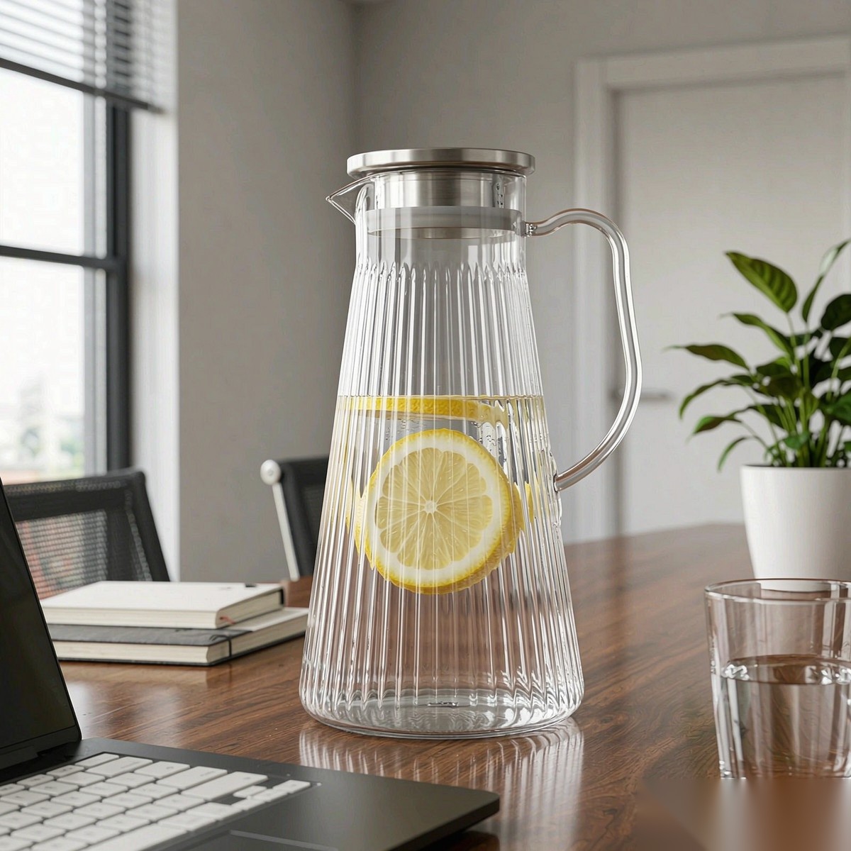 BY-9194A unbreakable PC full-handle water pitcher (steel) - in an office meeting room