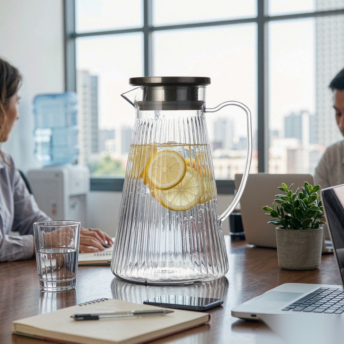 BY-9194B unbreakable PC full-handle water pitcher (steel) - in an office meeting room
