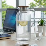 BY-9195A unbreakable PC full-handle water pitcher (wood) - in an office meeting room