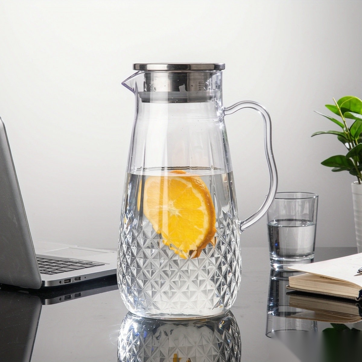 BY-9197B unbreakable PC full-handle water pitcher (steel) - in an office meeting room