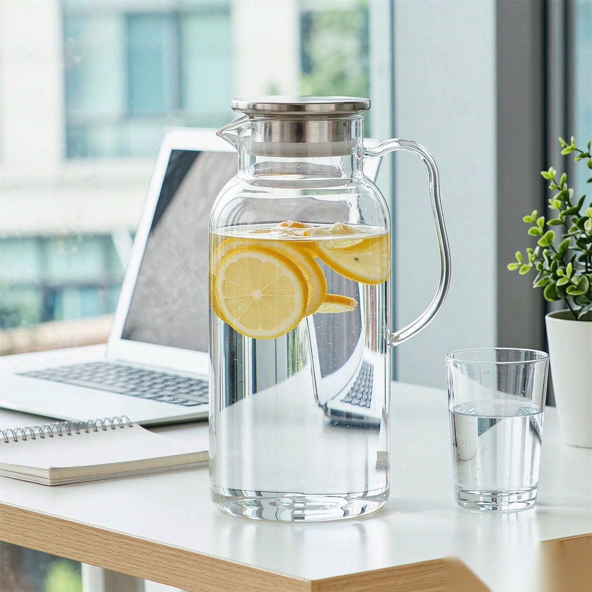 BY-9198A unbreakable PC full-handle water pitcher (steel) - in an office meeting room