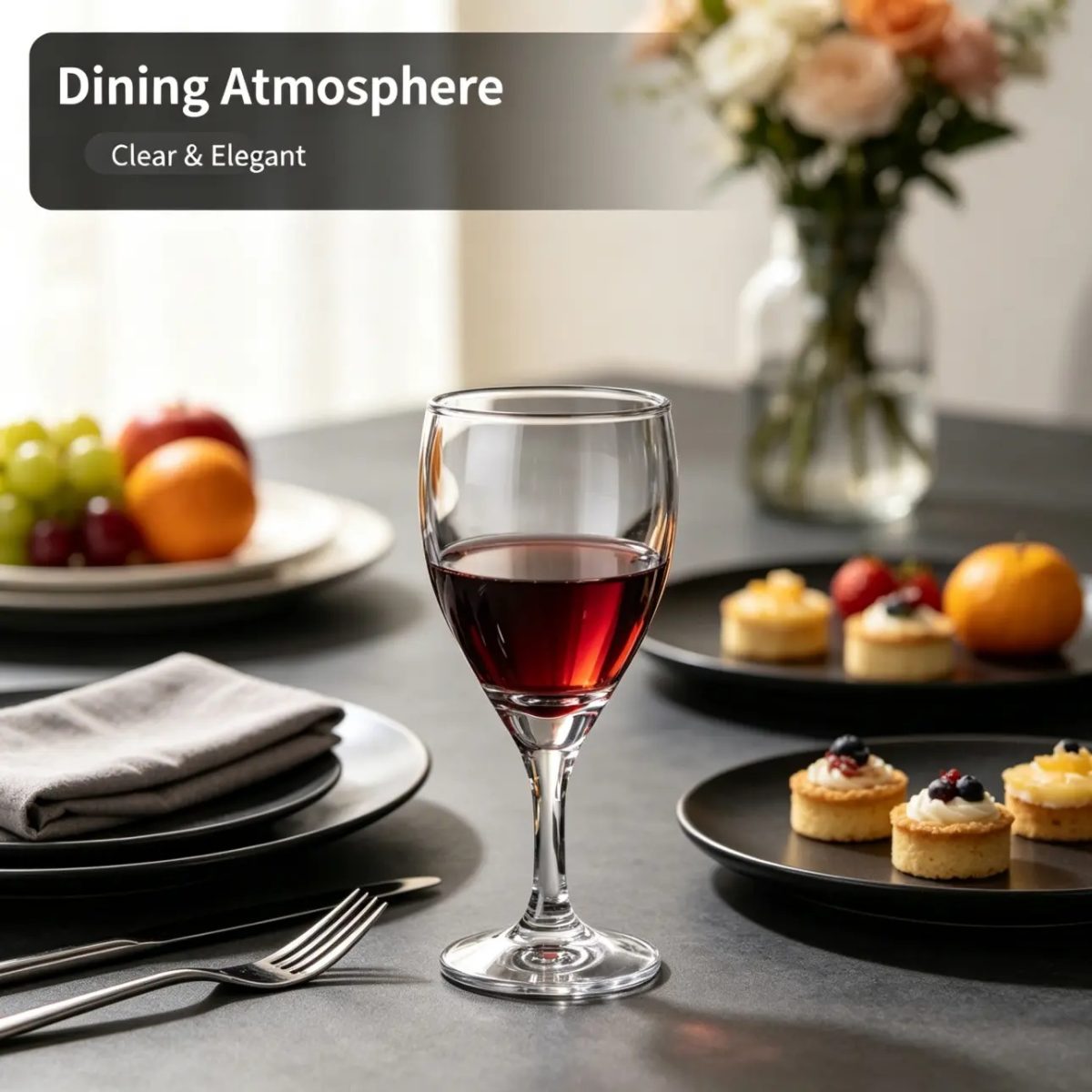 BY-8008 PC wine goblet in premium black & grey texture