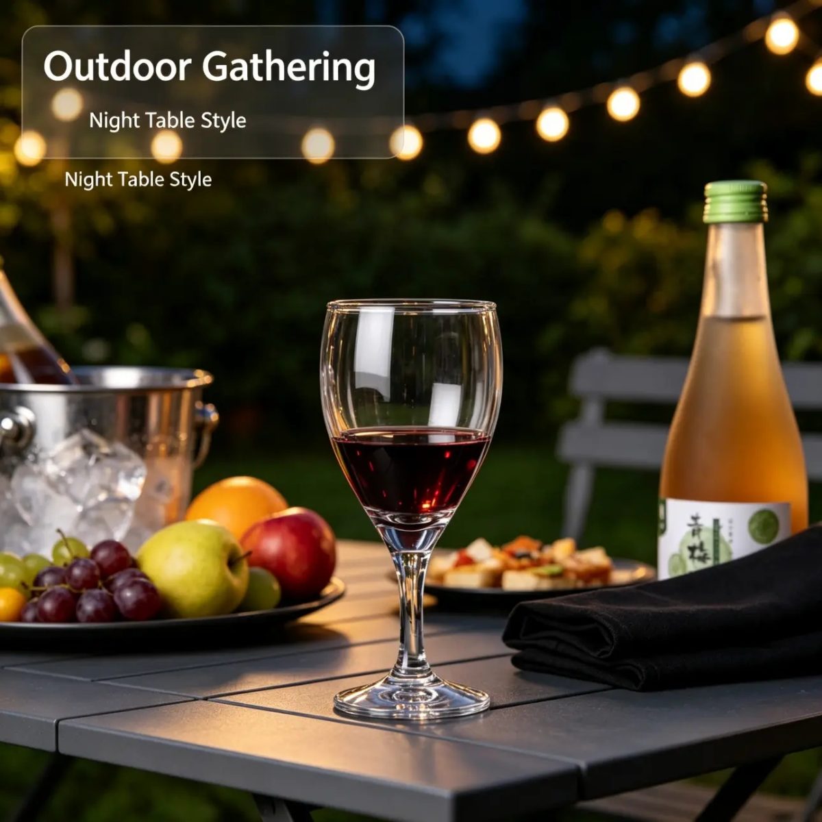 BY-8008 PC wine goblet in premium black & grey texture