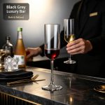 detail BY 9911A elsjoy acrylic wine goblet 346ml clear transparent glass party wedding bar serving scene 4