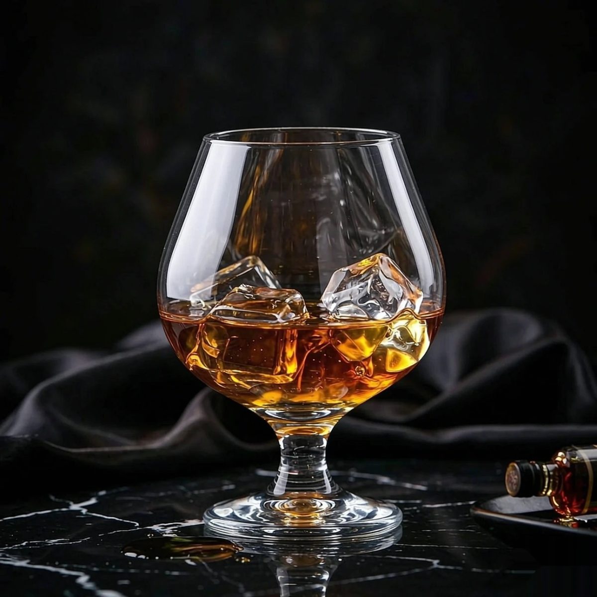 BY-9912E PC brandy snifter in premium black & grey texture