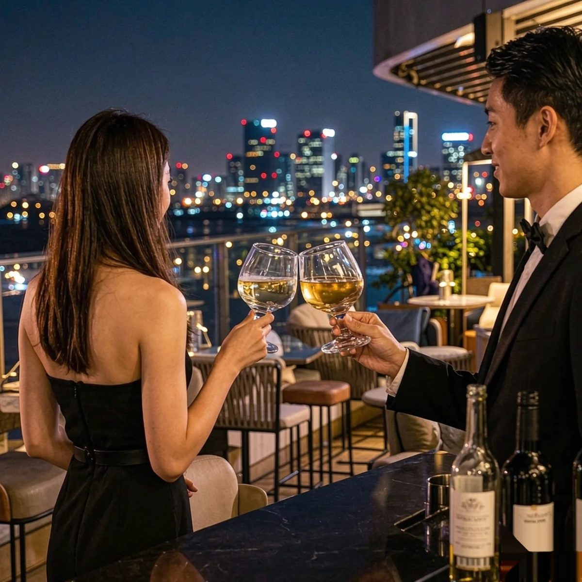 BY-9912G PC brandy snifter in rooftop bar service