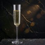 detail BY 9914A elsjoy acrylic champagne flute 110ml clear transparent glass black grey premium texture 1