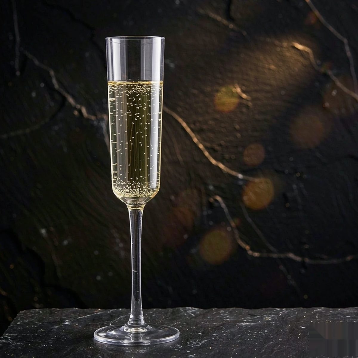 BY-9914A PC champagne flute in premium black & grey texture