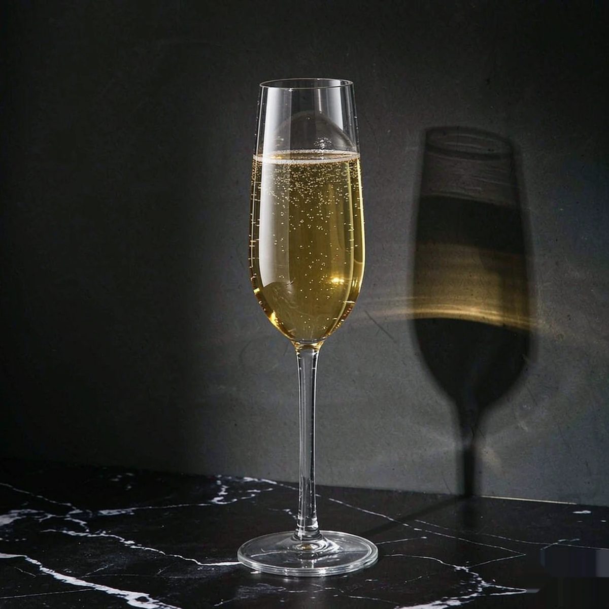 BY-9914B PC champagne flute in premium black & grey texture