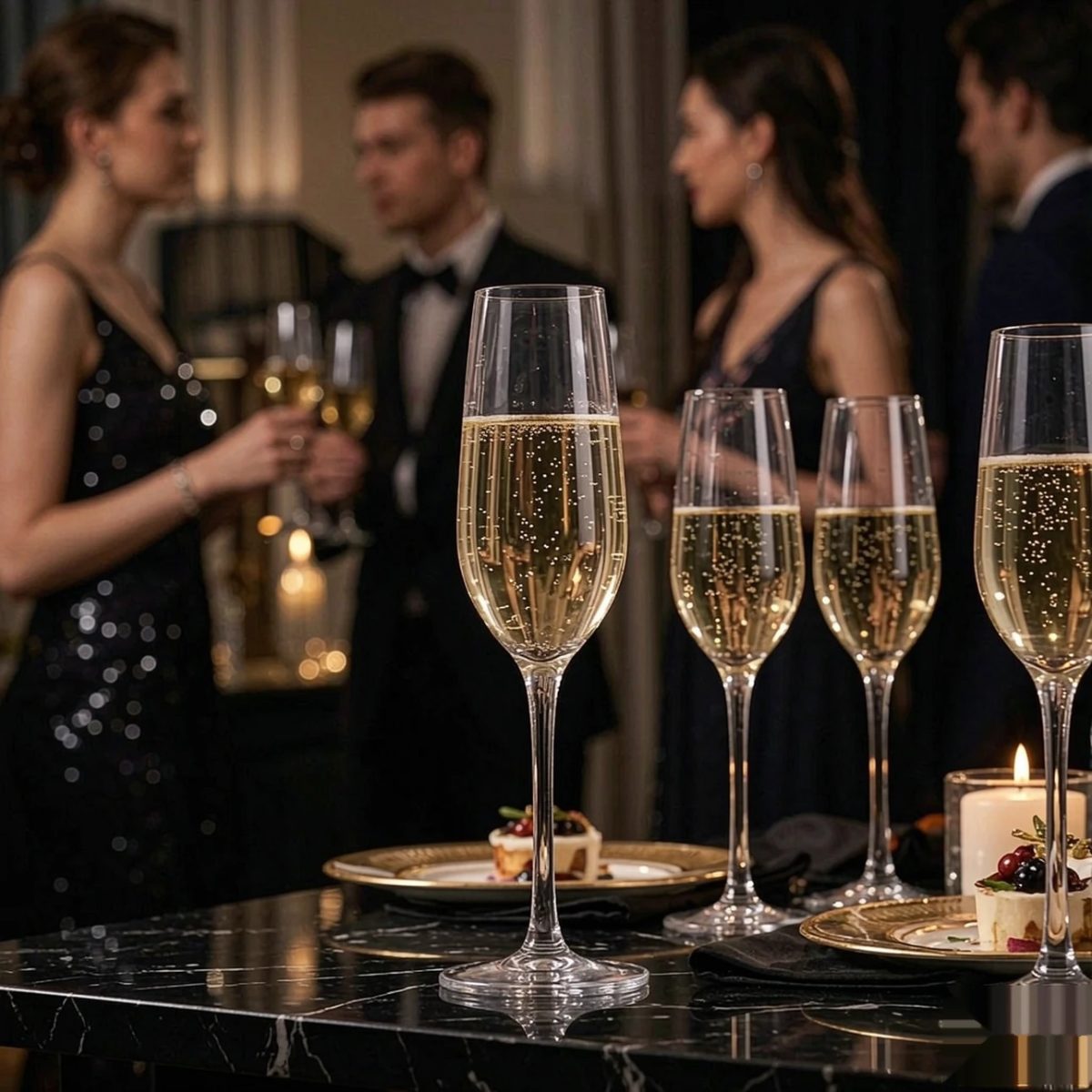 BY-9914B PC champagne flute in luxury party service