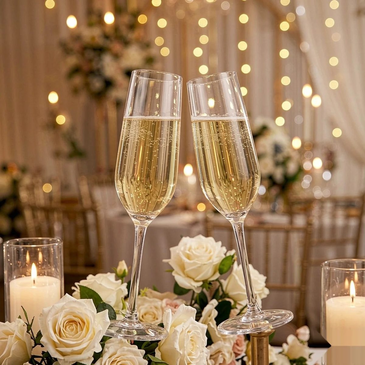 BY-9914B PC champagne flute in wedding toast service