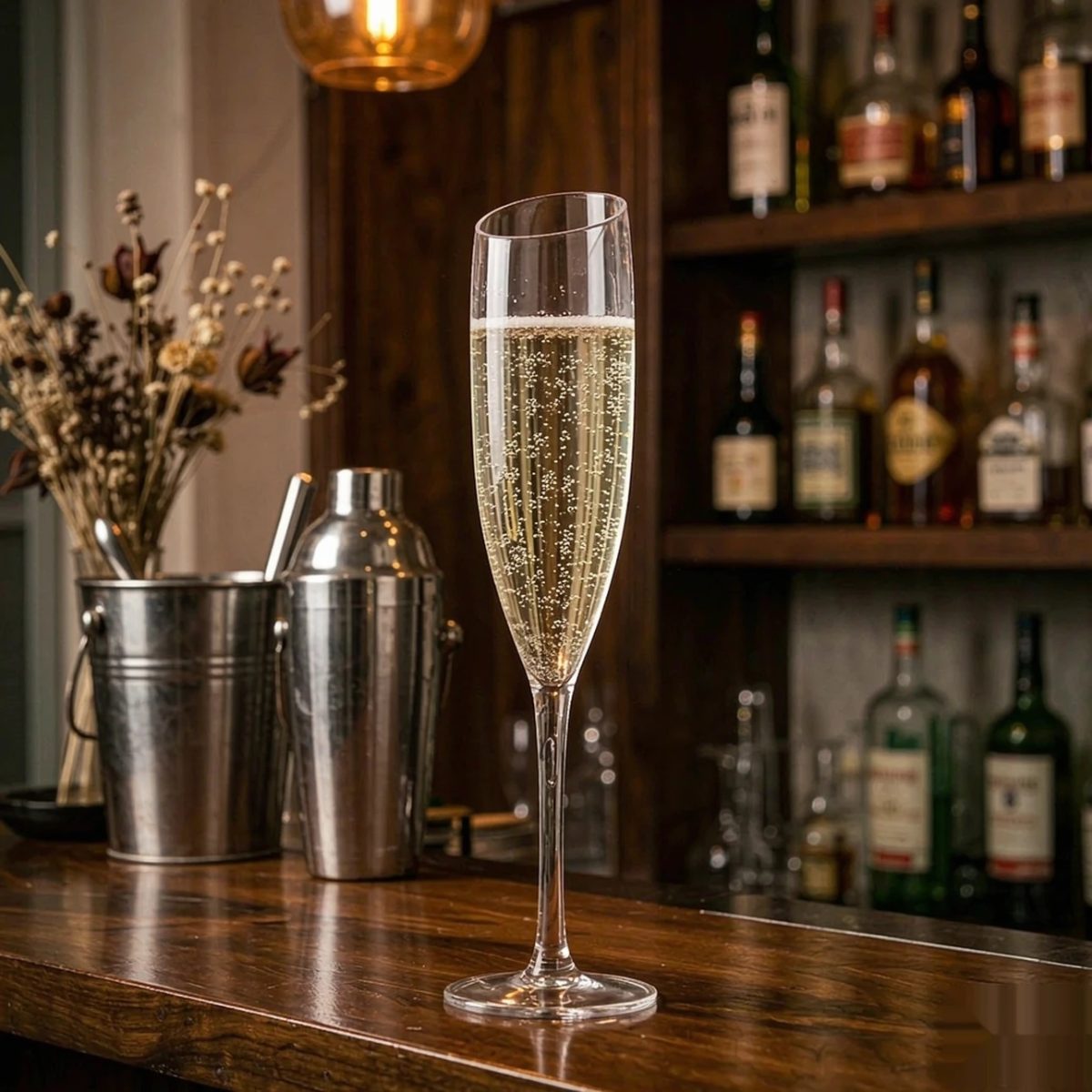 BY-9916-1 PC champagne flute in home bar at-home serving