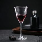 detail BY 9918 1 elsjoy acrylic red wine flute clear transparent glass black grey premium texture 1