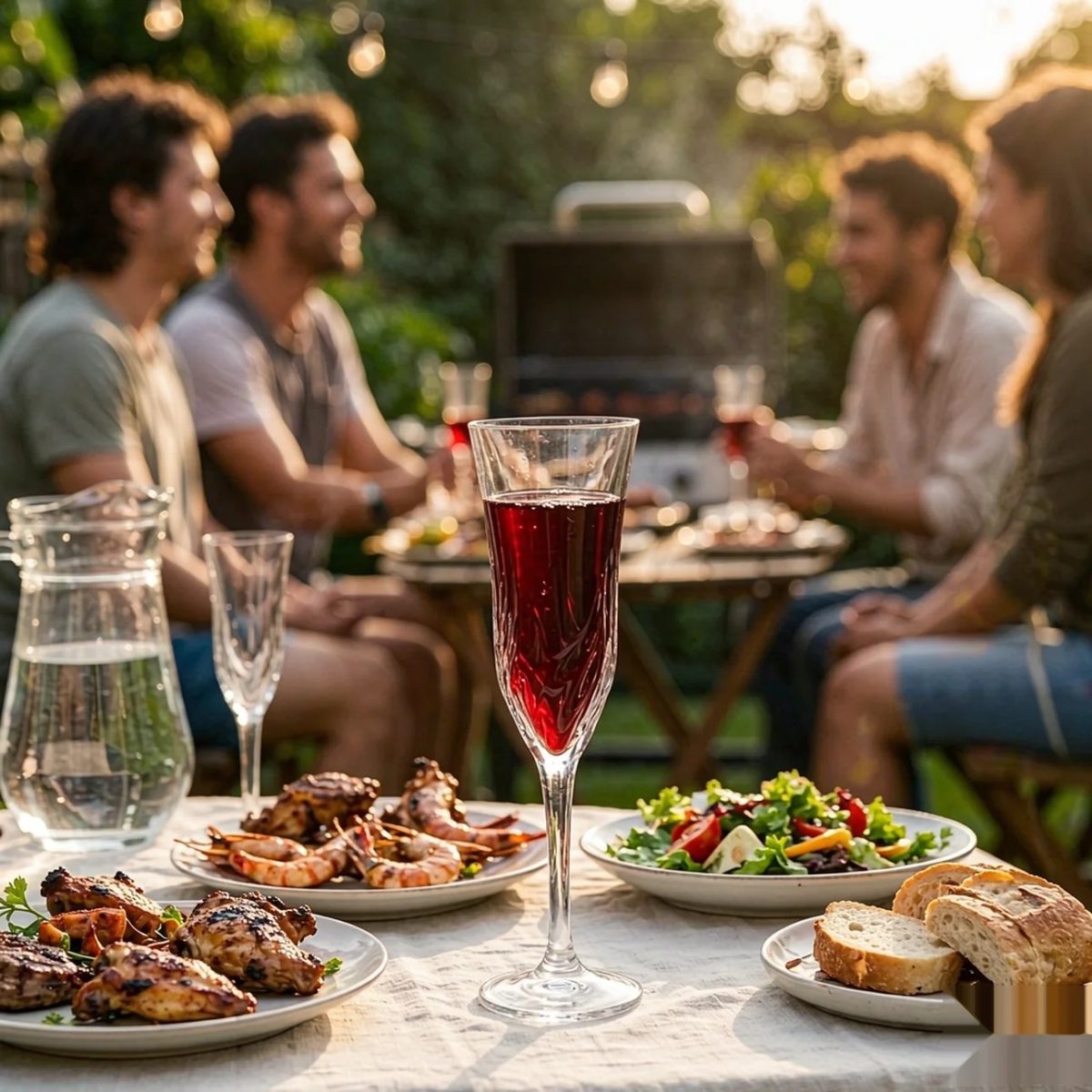 BY-9918-3 Acrylic wine goblet in outdoor gathering