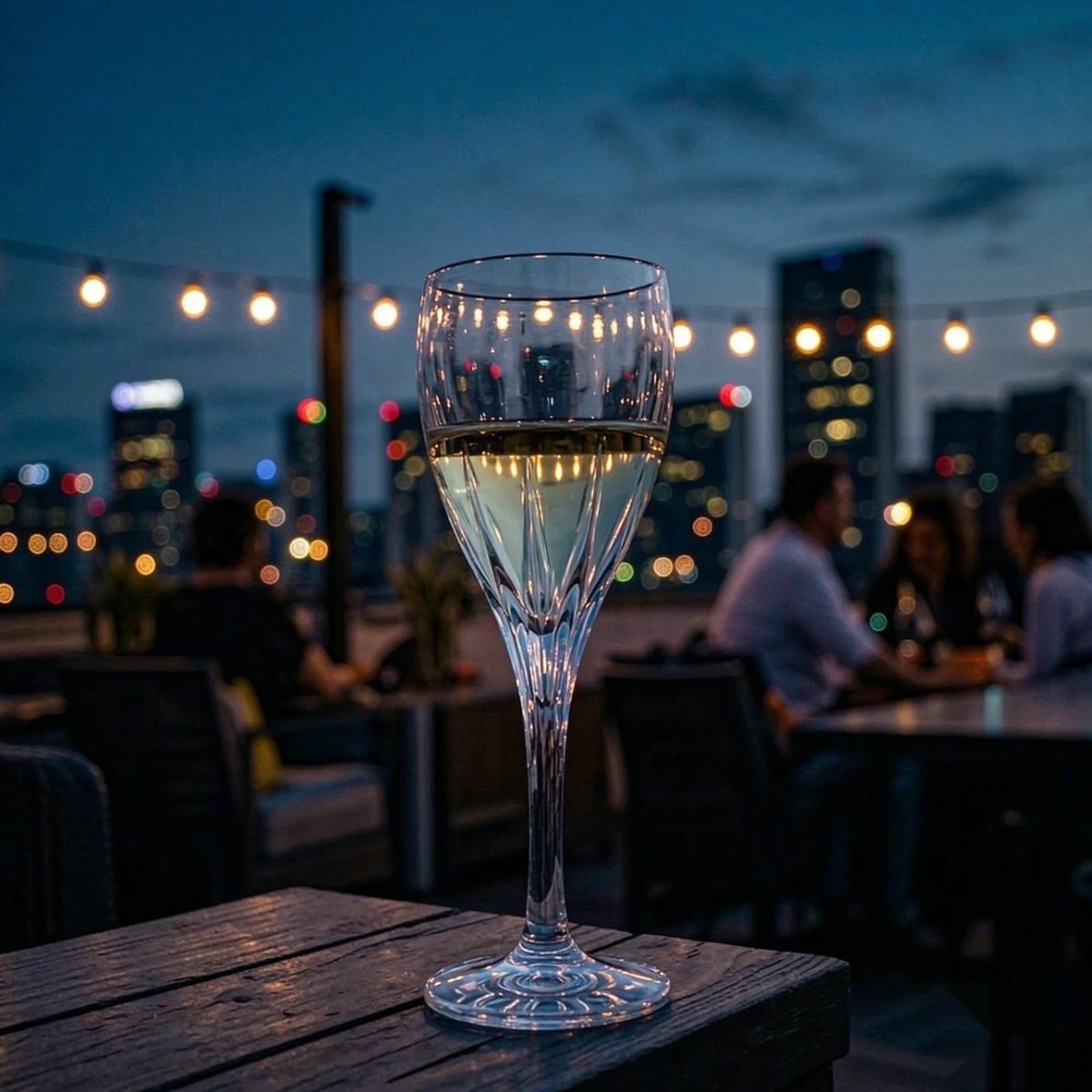 BY-9919-1 Acrylic wine goblet in rooftop lounge service