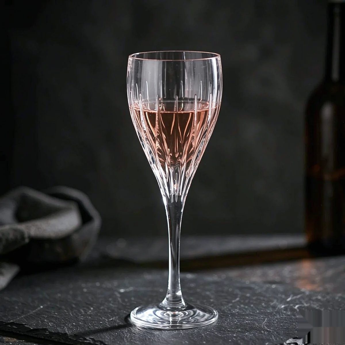 BY-9919-2 Acrylic wine goblet in premium black & grey texture