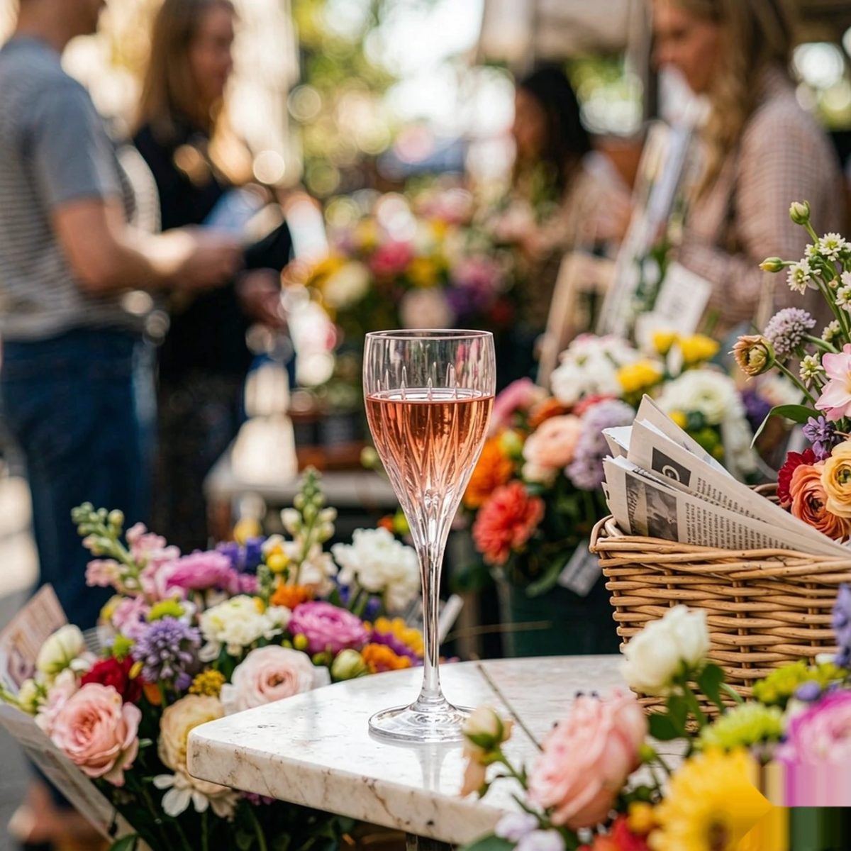 BY-9919-2 Acrylic wine goblet in flower market brunch