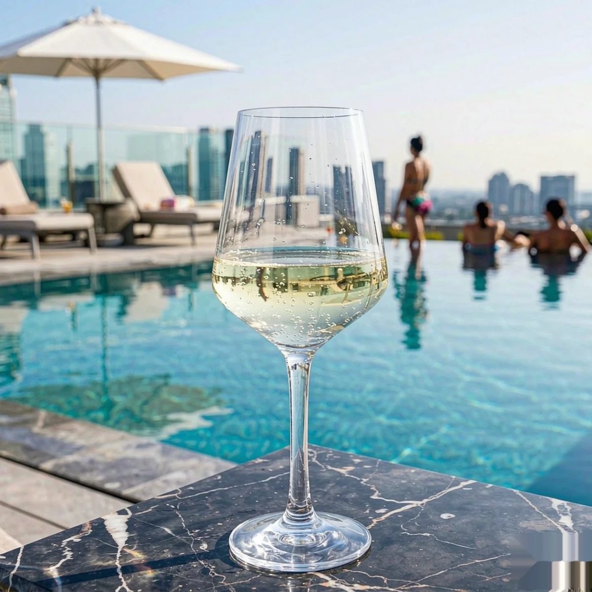 BY-9920D PC wine goblet in rooftop poolside service