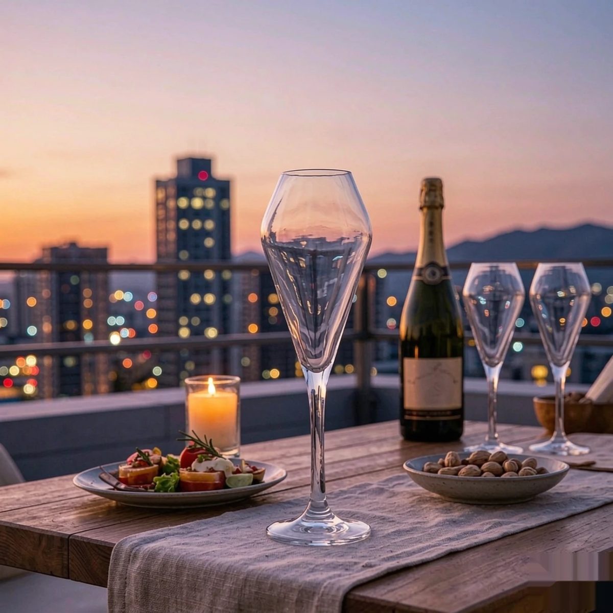 BY-9921B PC wine goblet in rooftop lounge service