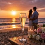 detail BY 9921C elsjoy acrylic champagne glass clear transparent glass beach sunset 2