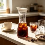 BY-9171 unbreakable PC juice pitcher - holding iced coffee