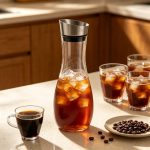 BY-9176A unbreakable PC juice pitcher - holding iced coffee