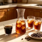 BY-9310B unbreakable PC juice pitcher - holding iced coffee