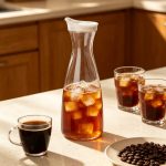 BY-9173 unbreakable PC juice pitcher - holding iced coffee