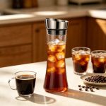 BY-9175C unbreakable PC juice pitcher - holding iced coffee