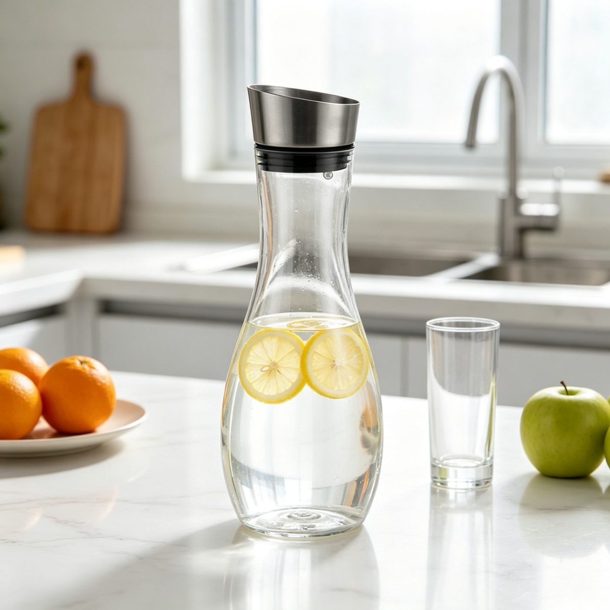 BY-9176A unbreakable PC juice pitcher - on a kitchen counter