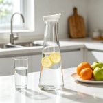 BY-9180 unbreakable PC juice pitcher - on a kitchen counter