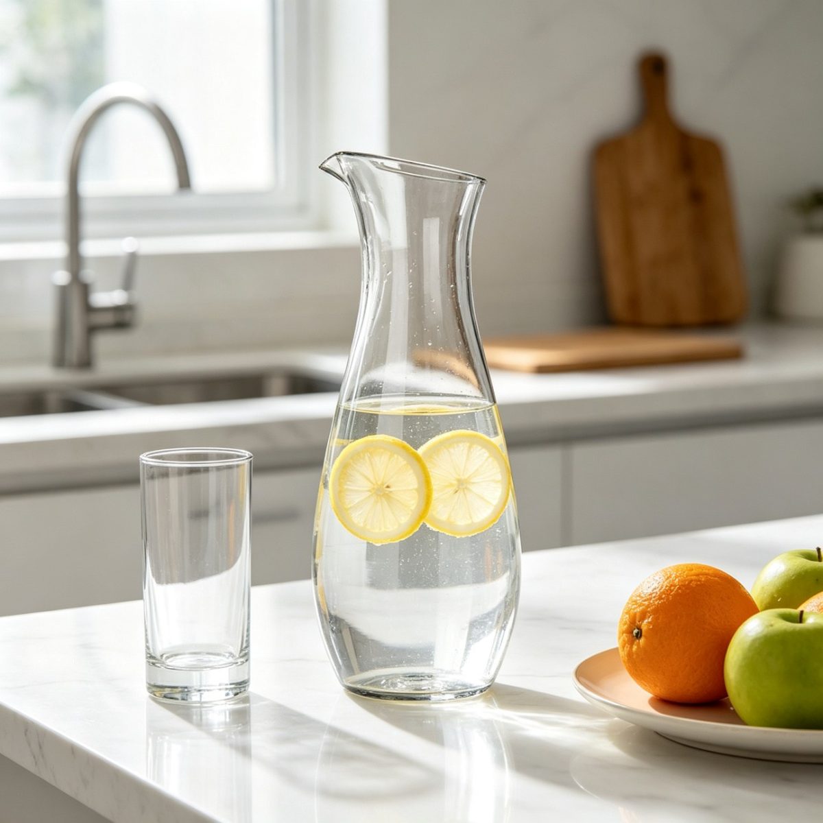 BY-9311 unbreakable PC juice pitcher - on a kitchen counter