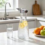 BY-9171B unbreakable PC juice pitcher - on a kitchen counter