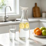 BY-9173 unbreakable PC juice pitcher - on a kitchen counter