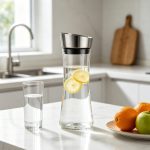 BY-9175B unbreakable PC juice pitcher - on a kitchen counter