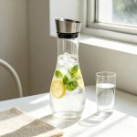BY-9176A unbreakable PC juice pitcher - filled with lemon and mint infused water