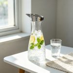 BY-9171B unbreakable PC juice pitcher - filled with lemon and mint infused water