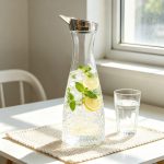 BY-9173B unbreakable PC juice pitcher - filled with lemon and mint infused water