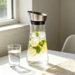 BY-9175B unbreakable PC juice pitcher - filled with lemon and mint infused water