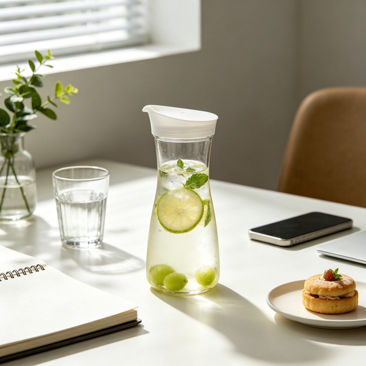 BY-9171 unbreakable PC juice pitcher (tea) - in use for tea at the office